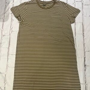 Pact Olive Striped Mini Dress